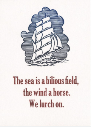 The sea is a bilious field (print)