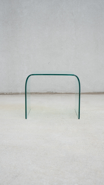 SWEETERFAT FIAM NESTING GLASS WATERFALL TABLES BY ANGELO CORTESI, 80S DESIGN POSTMODERN