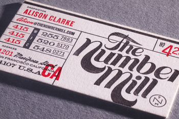 LETTERPRESSThe Number Mill business cards