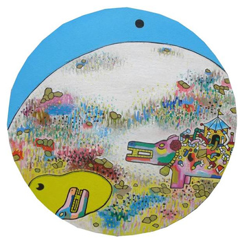 月球上的馬戲團。A circus in the moon。Oil.canvas, Cm 60, 2012