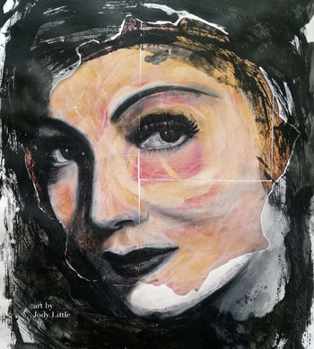 "CLAUDETTE"77 x 69 cmAcrylic, collage, crayonSOLD