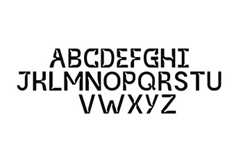 Alphabet custom display typeface using exaggerated inktraps