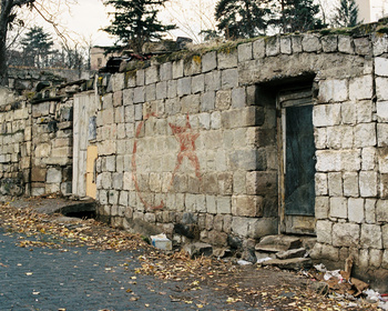 Nationalist tag on the ruins of an armenian house, Talas, Kayseri district, Anatolia. 
