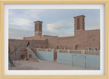 Torres eólicas en la ciudad de Yazd, Irán