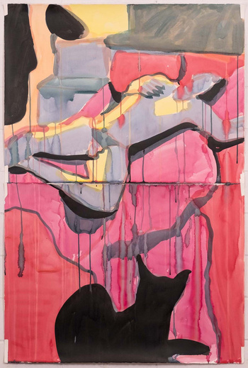 Chris II, 2022, acrylic and Indian inks on watercolour paper, 112 x 76 cm