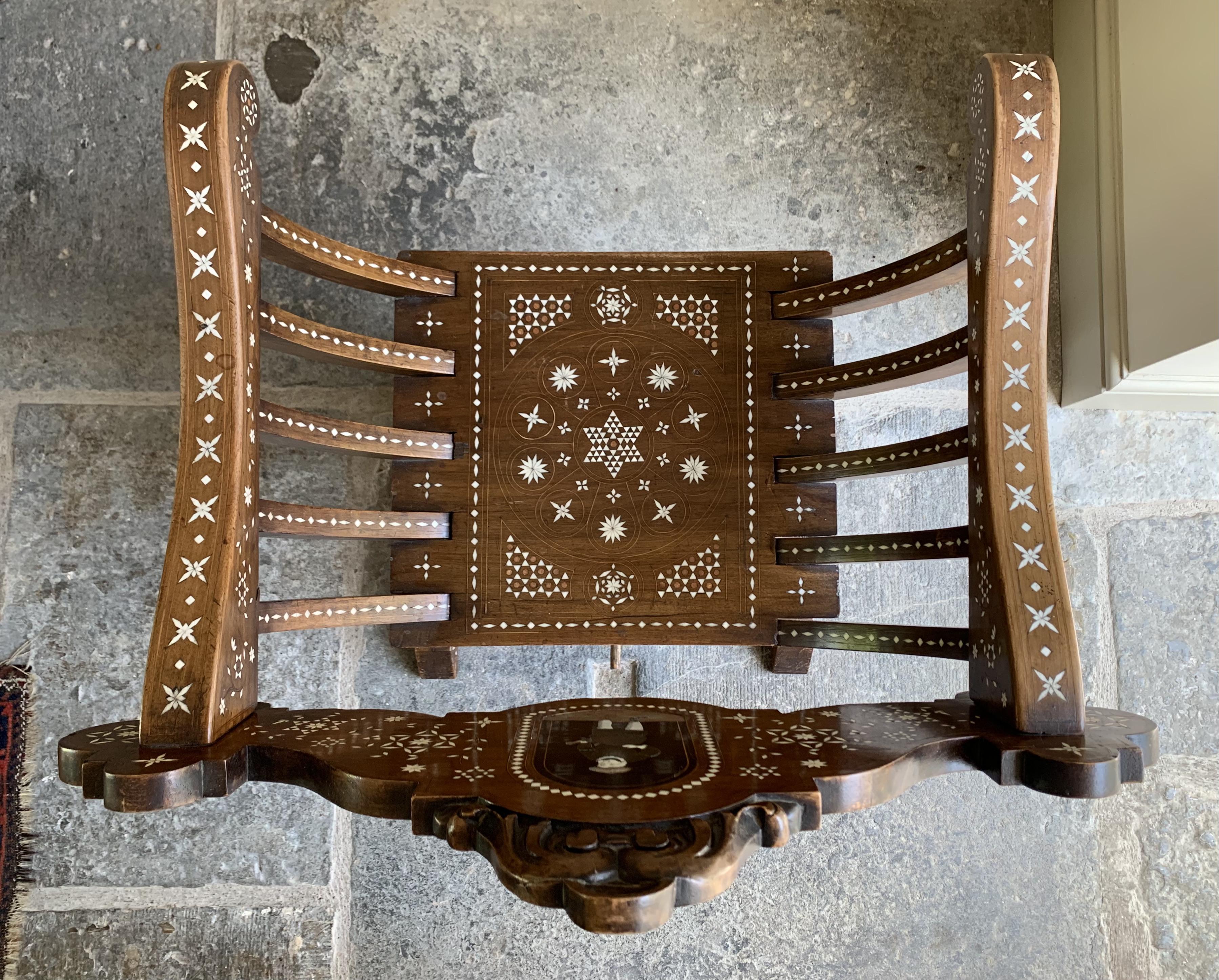 18th Century Italian Inlaid Savonarola Chair - Viriditas 18th Century Italian Inlaid Savonarola Chair - Viriditas