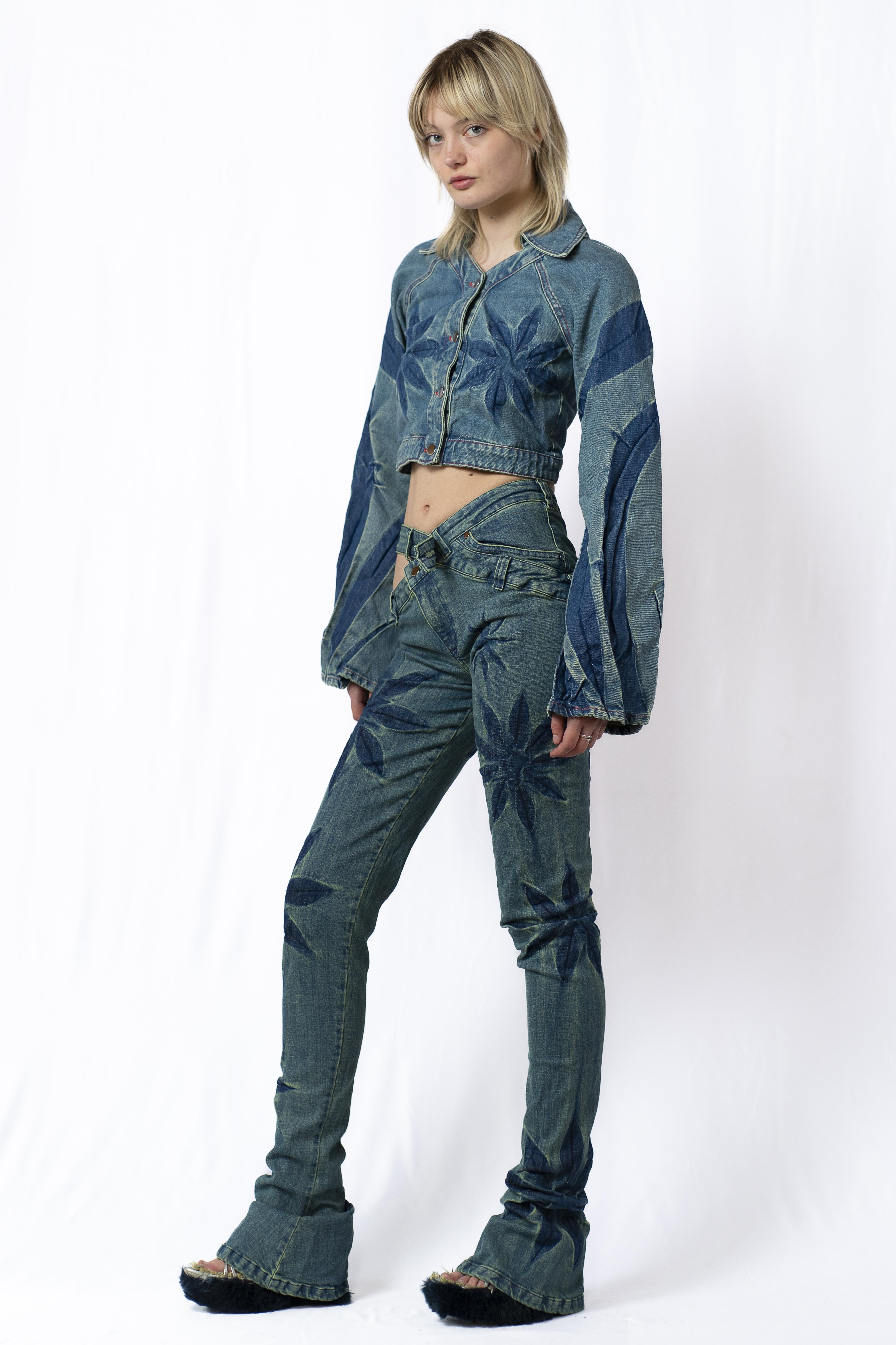 Flower Raglan denim jacket £400 - Masha Popova