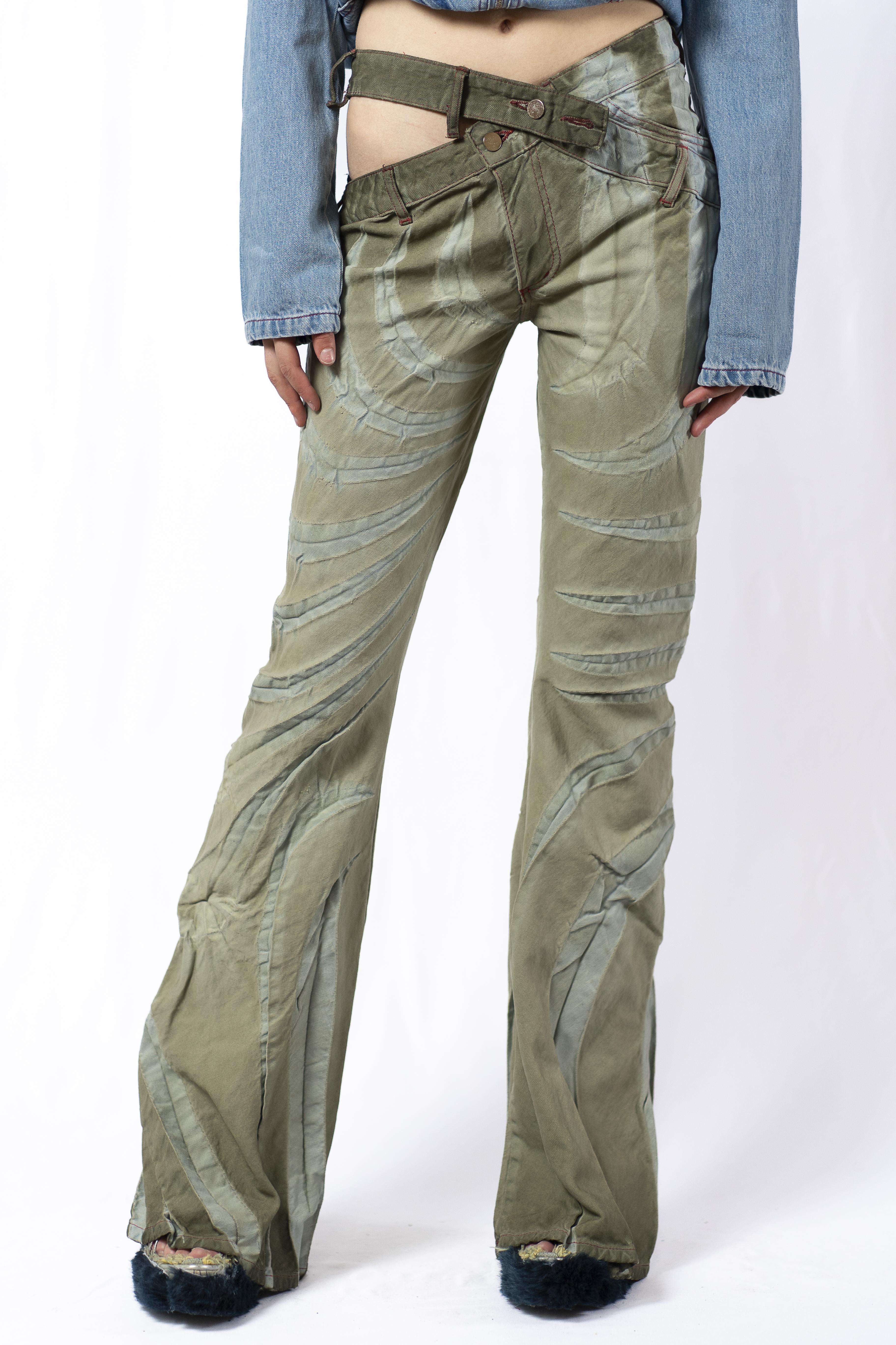 【Masha Popova】TRIBAL BIAS CUT JEANS バイアスカットデニム Frosted Dirty Denim Bias Cut Jeans £350 - Masha Popova