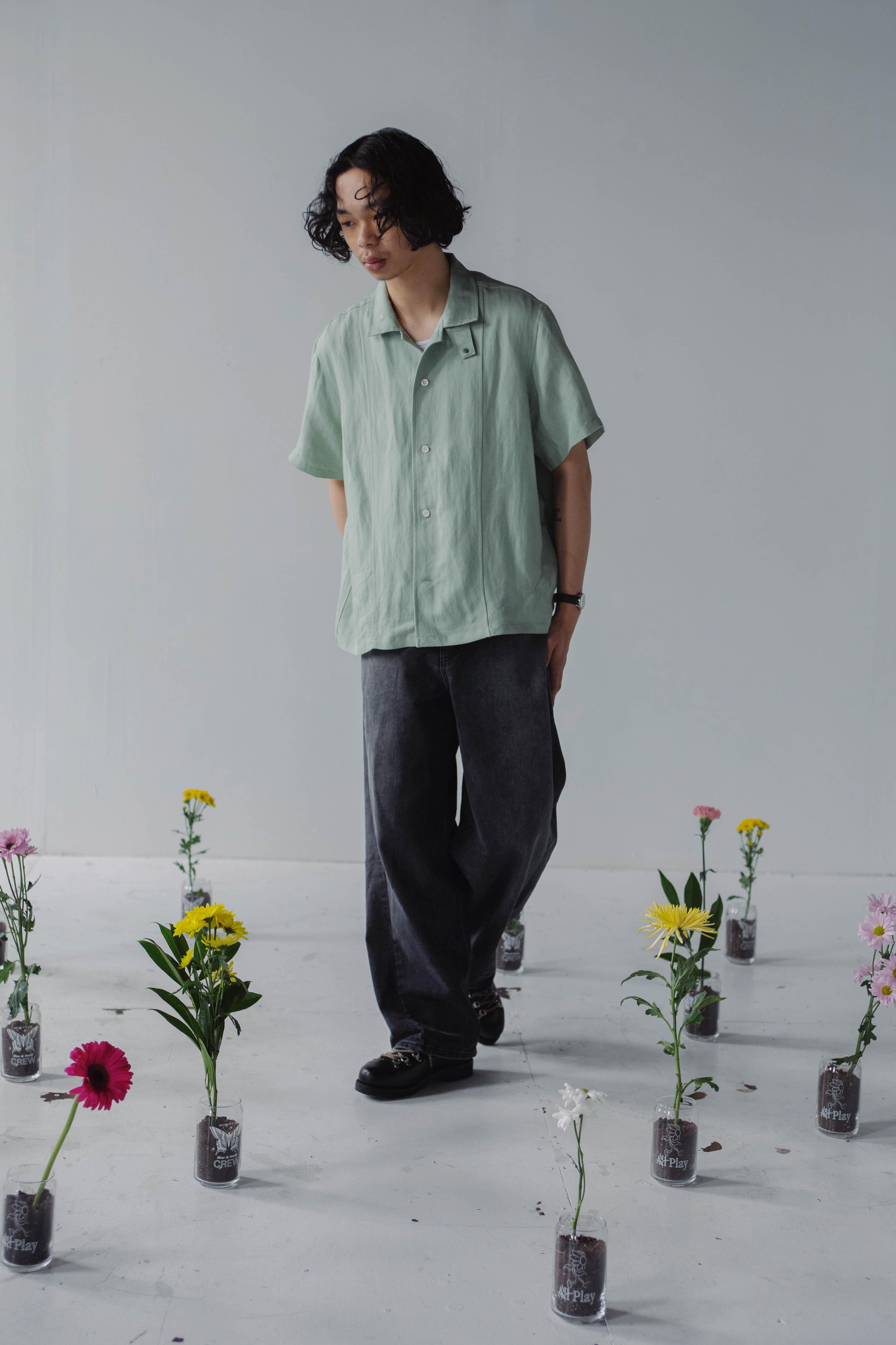 013.2 Monti Camp Collar Shirt - Mint - All Play No Work LLC