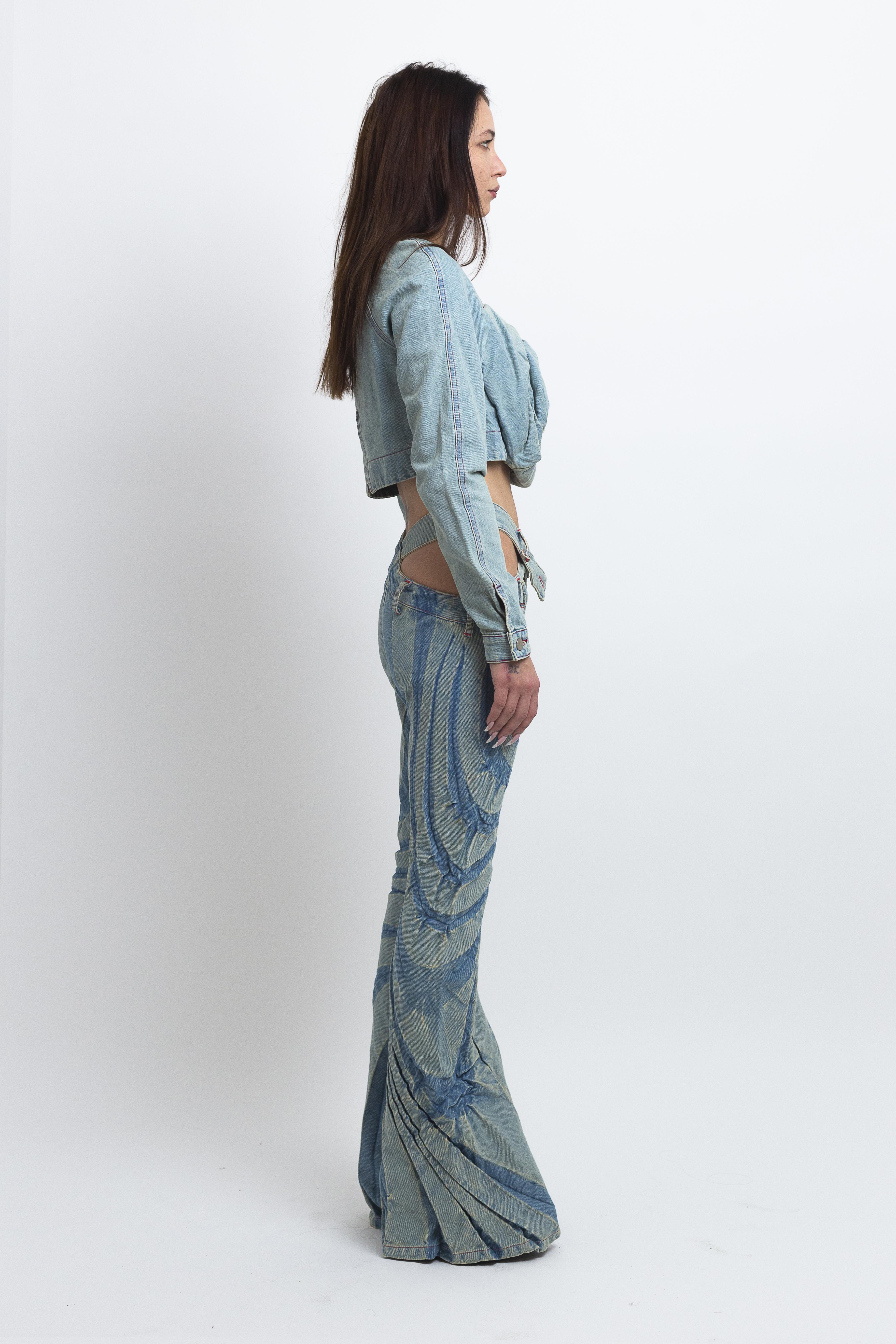 【Masha Popova】TRIBAL BIAS CUT JEANS バイアスカットデニム INDIGO FADE TRIBAL BIAS CUT JEANS £365 - Masha Popova