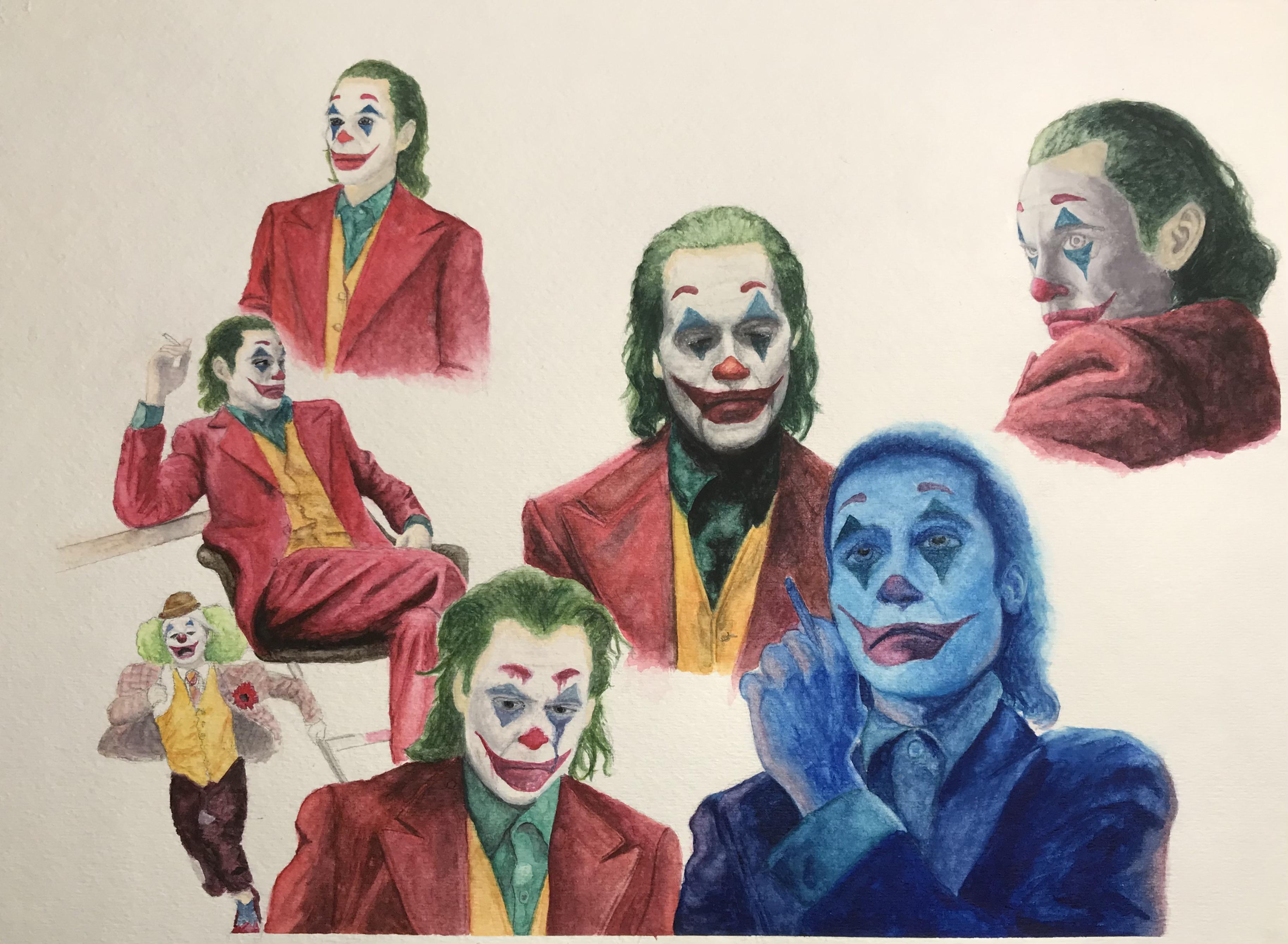 Joker Watercolour Study Derek Lin