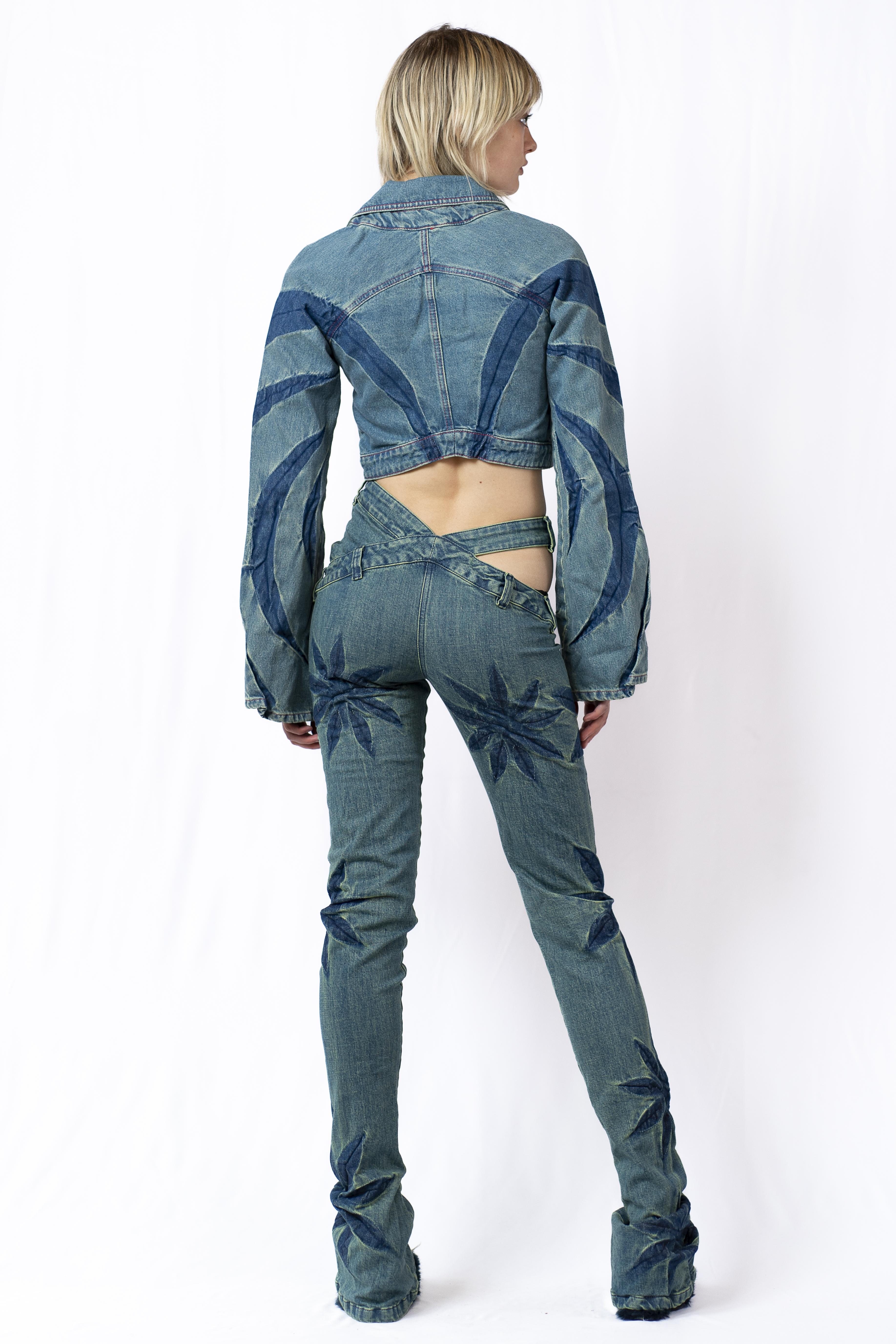 Masha Popova Oil Spill フレアジーンズ Oil Spill Whisker Jeans £350 - Masha Popova