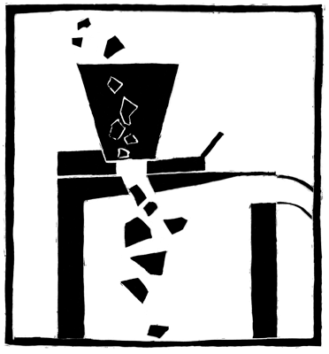Illustration/Schaubild für ein Museum zum Thema Quecksilbergewinnung