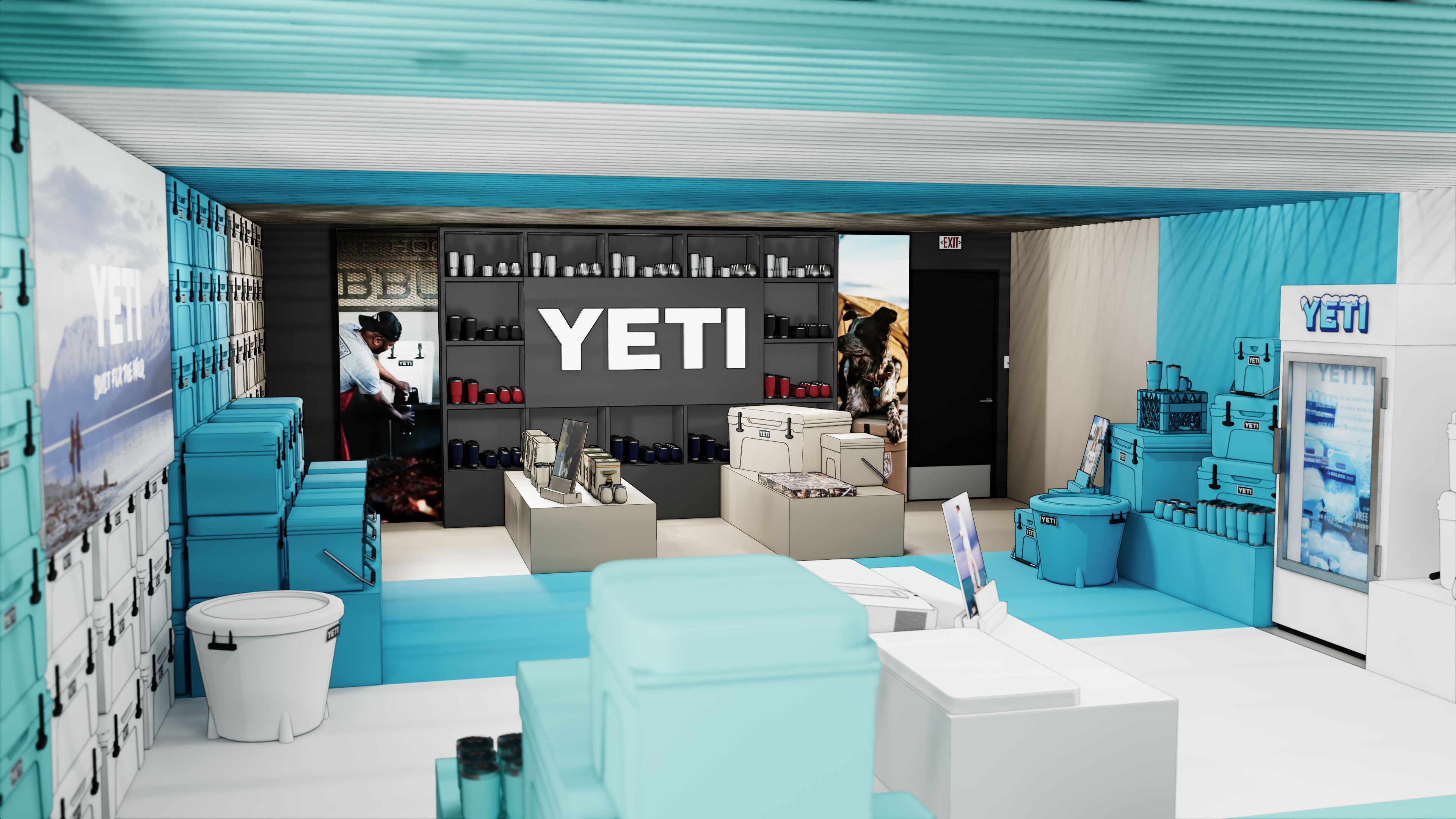YETI retail interior design - High end experience design