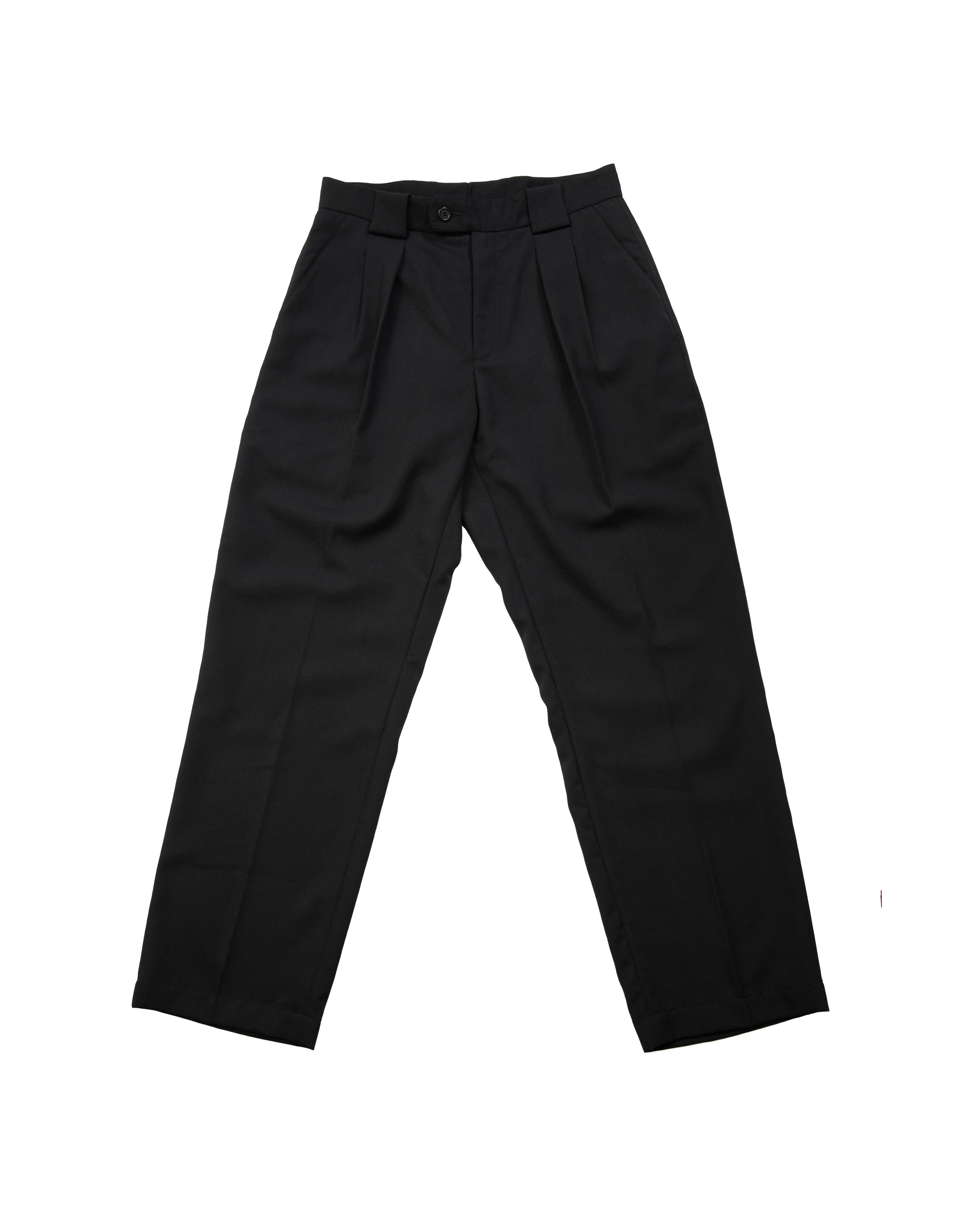 CLASSIC PANTS IN WOOL GABARDINE - BLACK