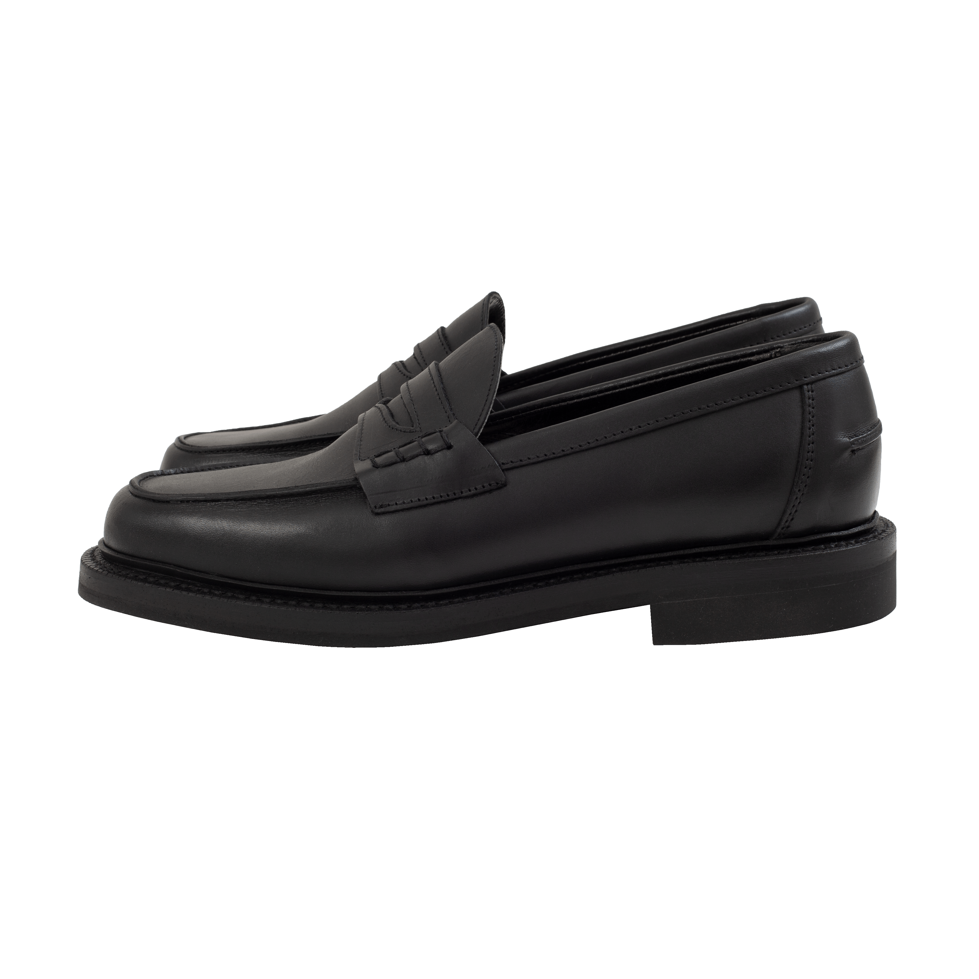 Peaceful Beef Roll Loafer - Black Waxy Leather - James Coward