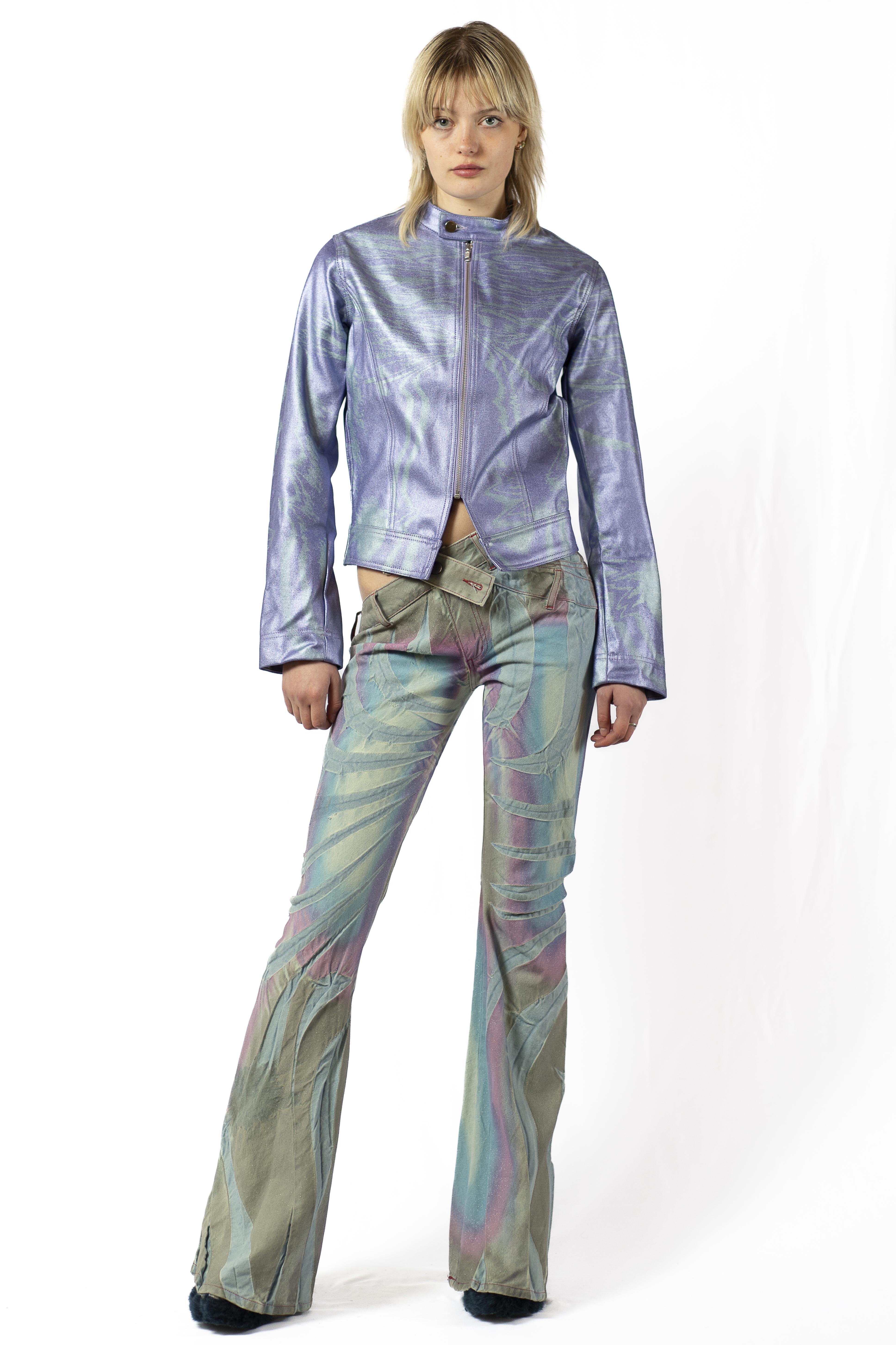 METALLIC AIRBRUSHED JEANS £560 - Masha Popova