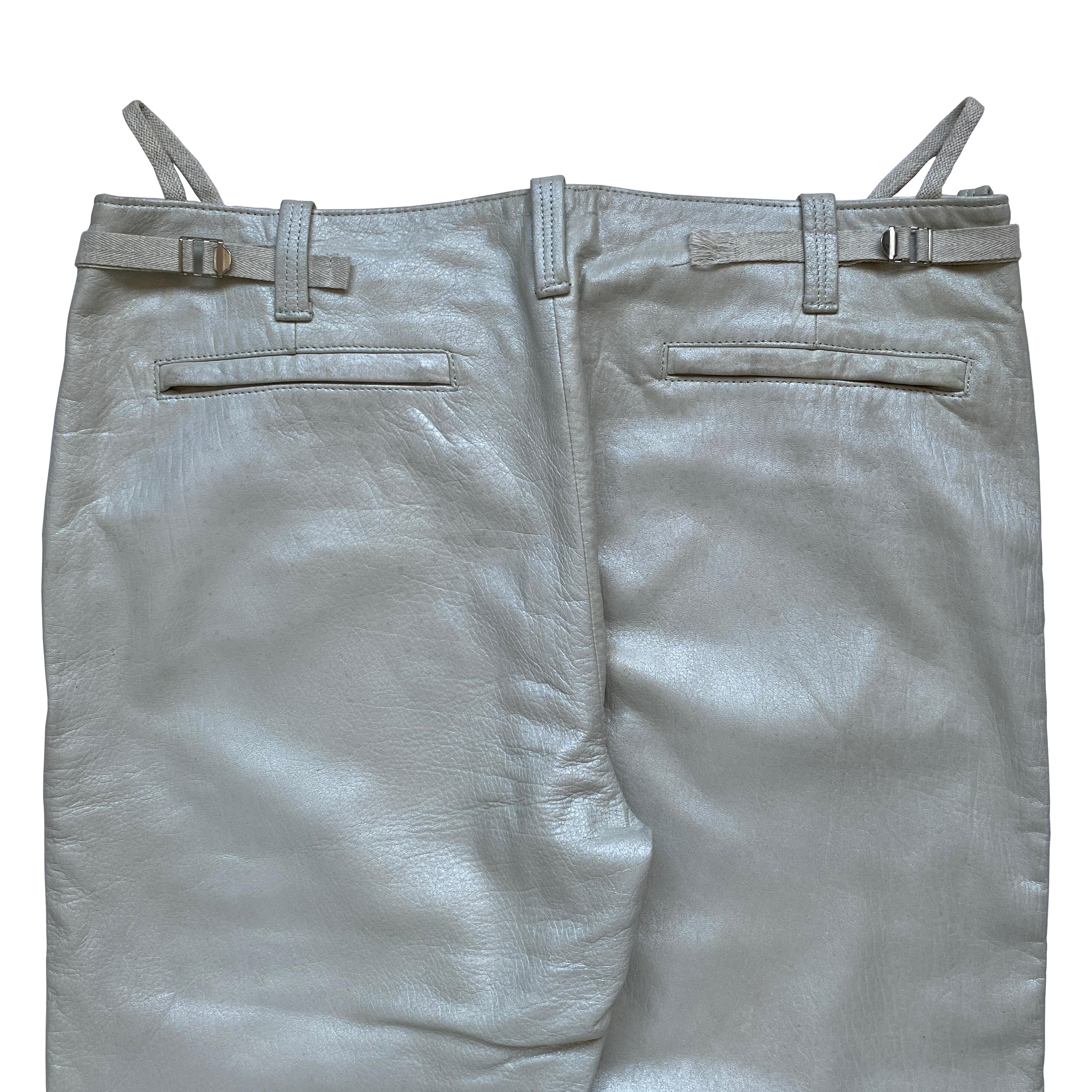 Helmut Lang, A/W 1999 Platinum Leather Astro Biker Trousers