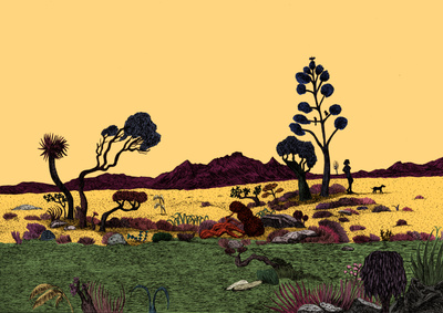 A quiet time, 2025, Ink on paper and digital coloring, 40x60cm