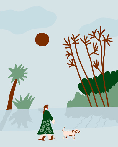 Tropical Wintery Landscape - Digital Drawing