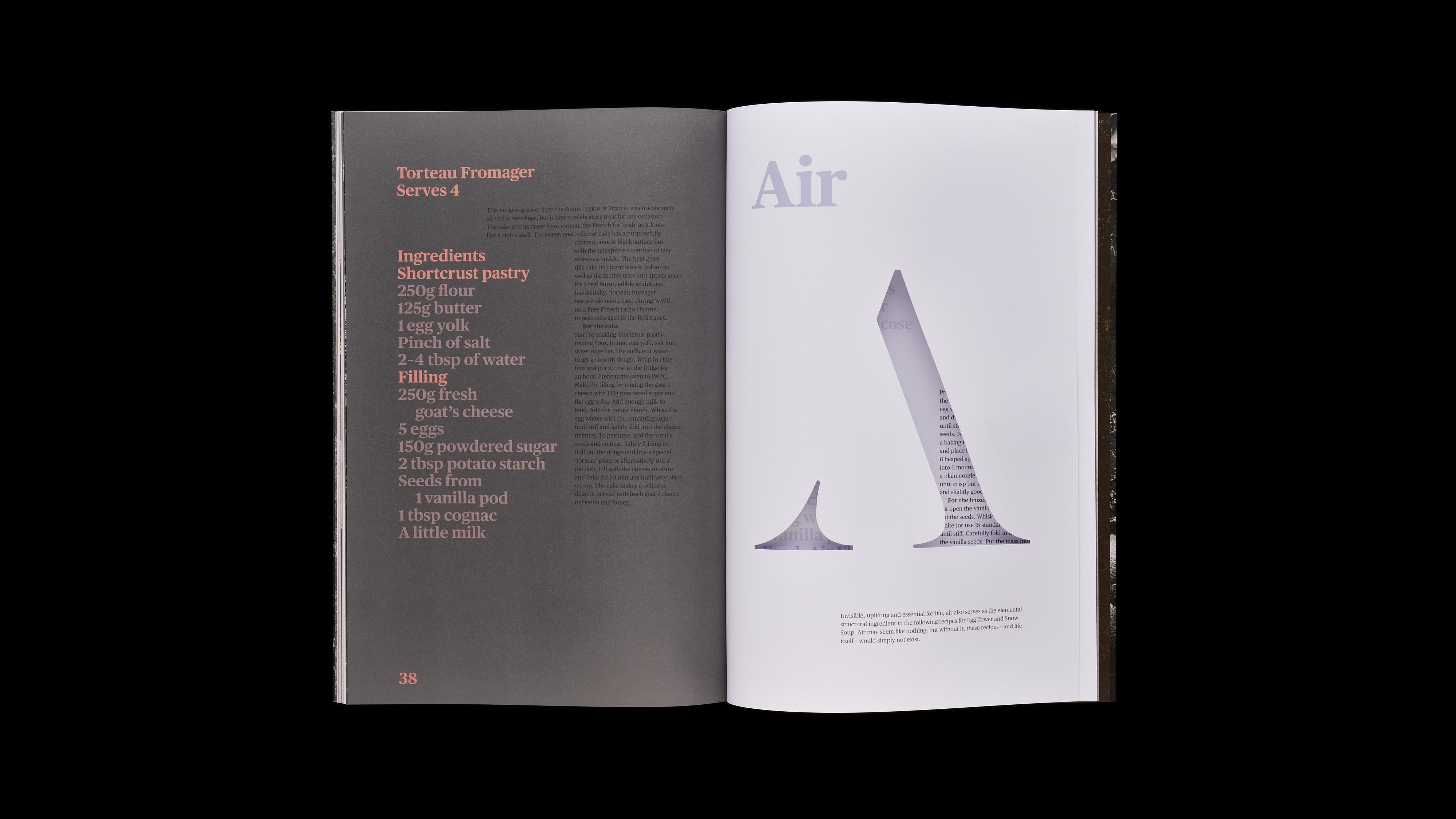 Editorial A Material Menu Cookbook Dean Pauley Design Typography