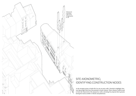exploded axonometric of chimneys in brighton and hove