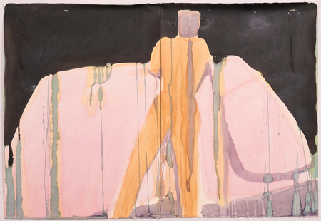 A memory of S. I, 2021, acrylic and Indian inks on watercolour paper, 76 x 112 cm