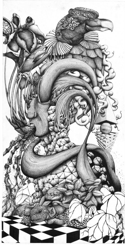‘INDIGO II - Perception’ / 0,9x0,5 mts / Ink on paper