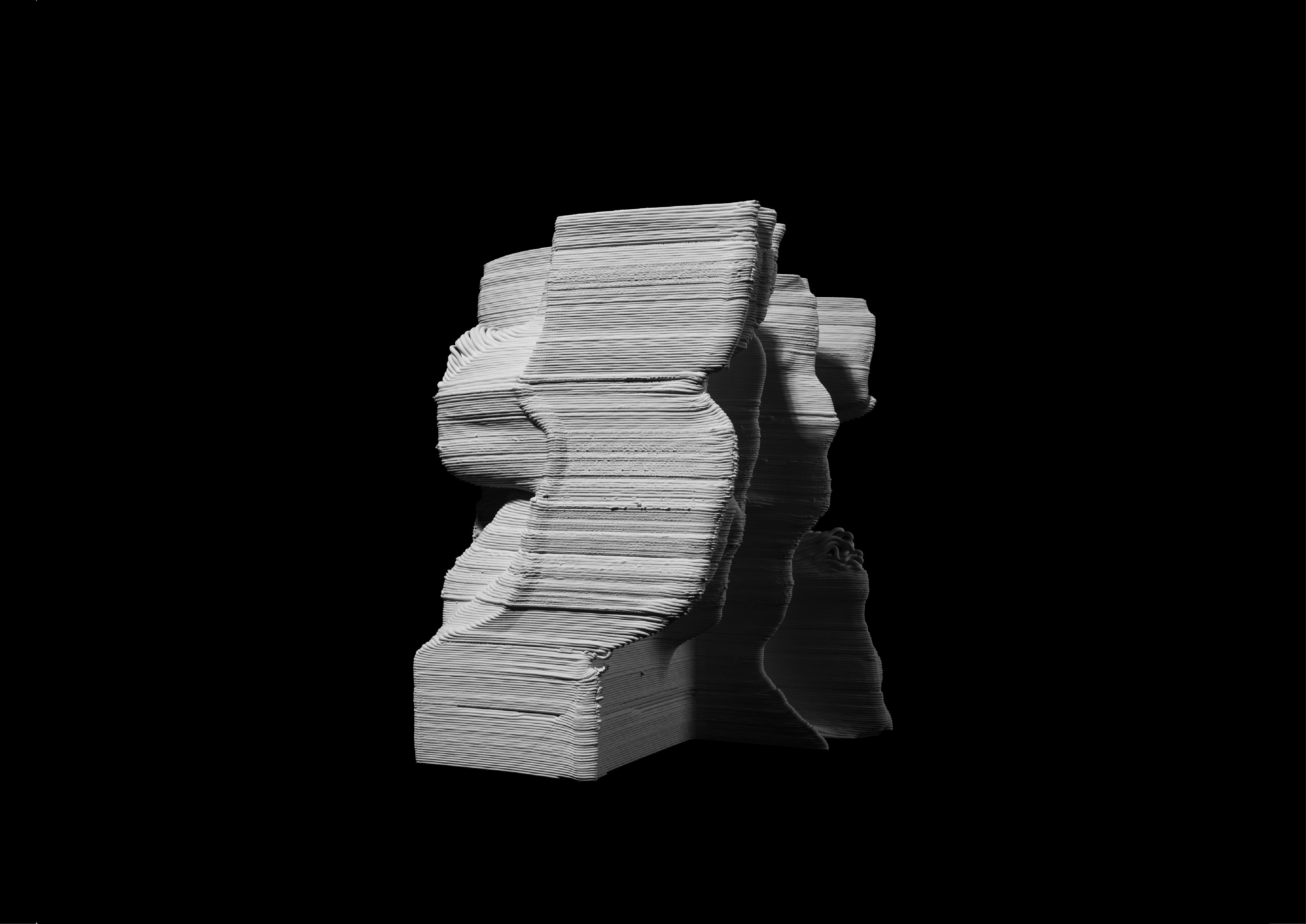 本珊瑚 雕刻  立体画 两个珊瑚雕像- Asium