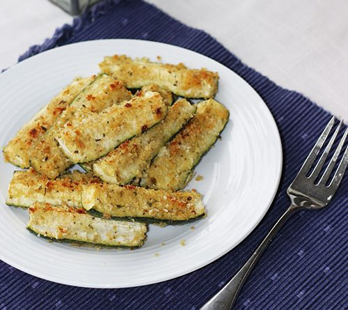 a simple picture of cut and baked zucchini bites