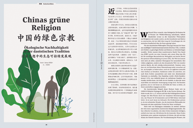 Illustration Nachhaltigkeit und Religion Broschüre des Konfuziusinstitutes