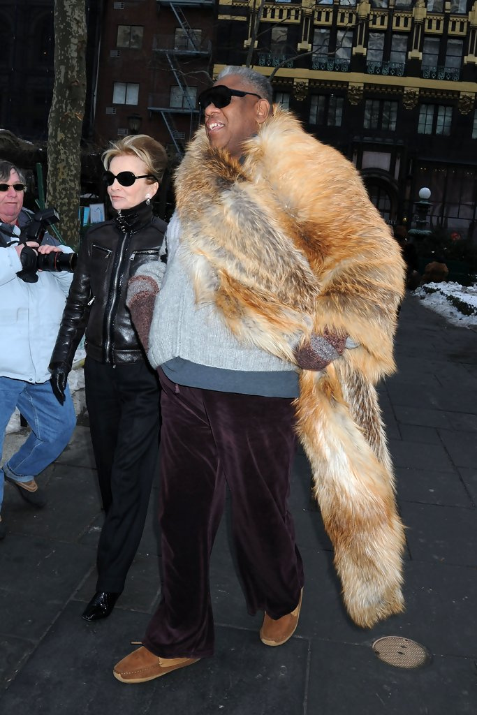 Louis Vuitton monogram fur mink scarf (Andre Leon Talley one of fashion's  style-setters)