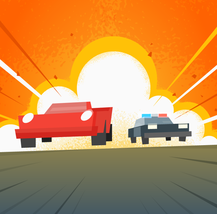 car driving away into sunset clipart