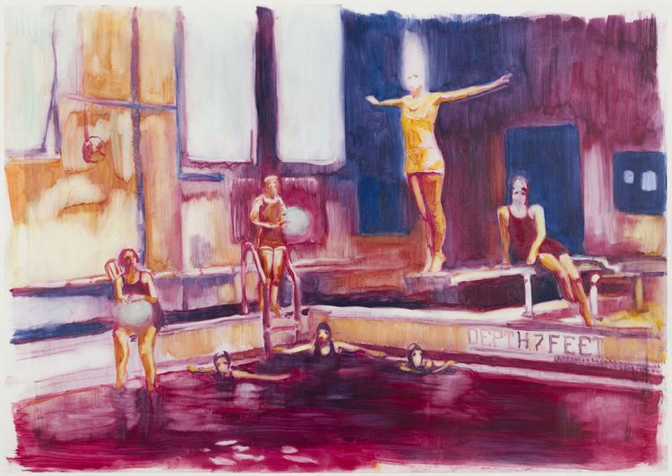 Depth 7 Feet II, 2020. Oil on drafting film, 29 x 42cm