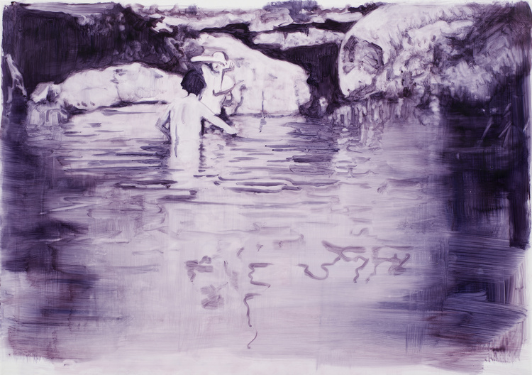 Tomfoolery, 2020. Oil on drafting film, 29 x 42cm