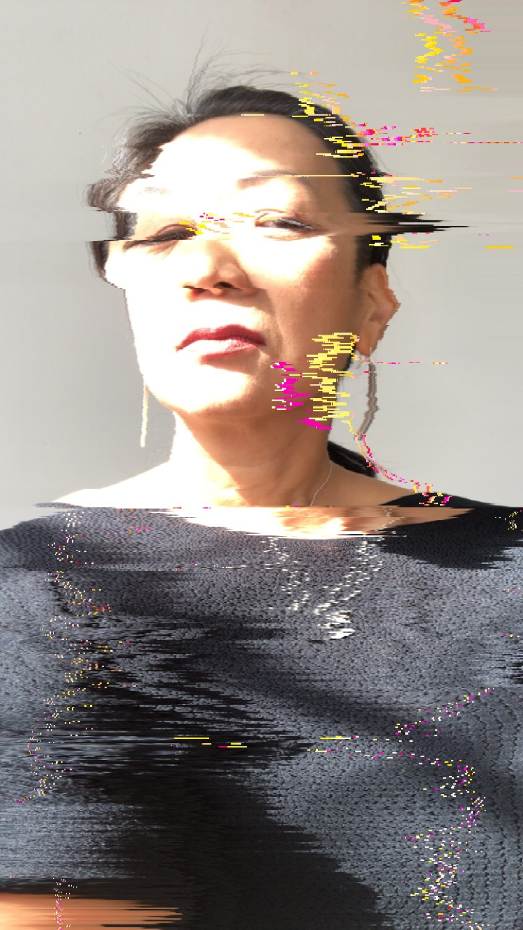 portrait of CHIKA with glitches across the photo