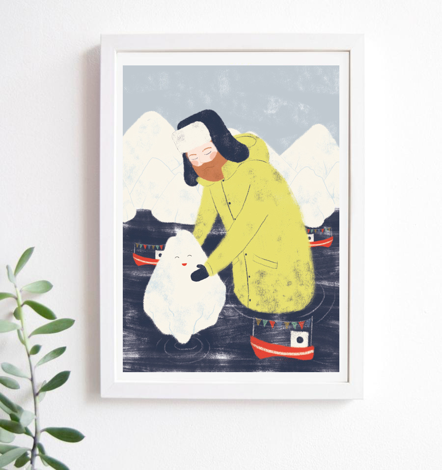 Iceberg mover A4 print — Susanna Alberti illustrator and ceramist